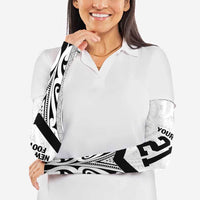 New Zealand Football Custom Arm Sleeves All White Fern Go Champions - Polynesian Pride