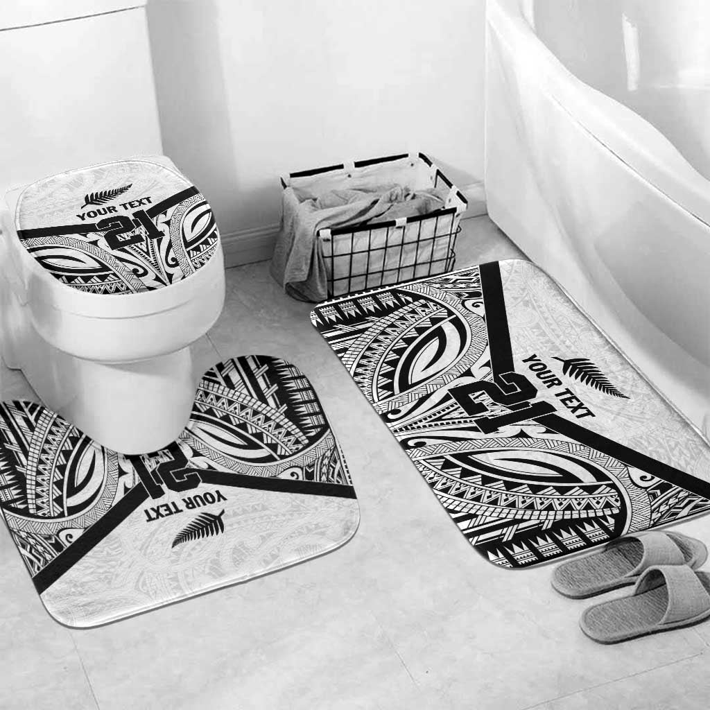 New Zealand Football Custom Bathroom Set All White Fern Go Champions - Polynesian Pride