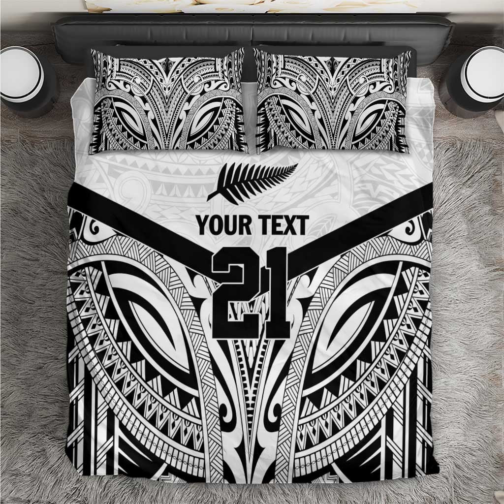 New Zealand Football Custom Bedding Set All White Fern Go Champions