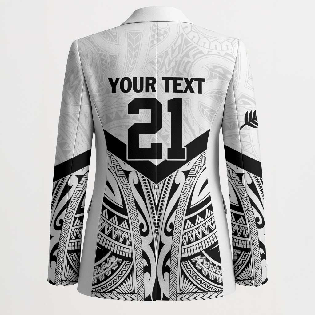 New Zealand Football Custom Blazer All White Fern Go Champions LT9 - Polynesian Pride