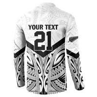 New Zealand Football Custom Button Sweatshirt All White Fern Go Champions