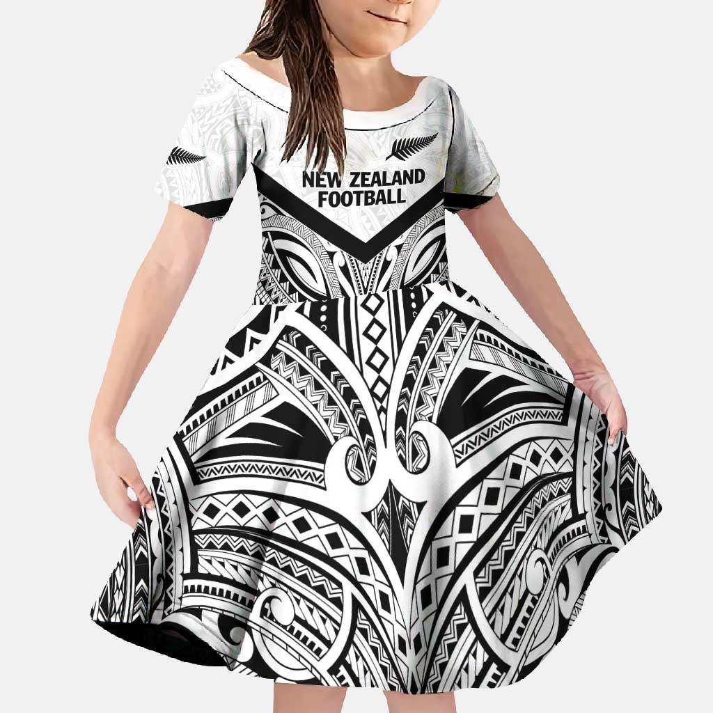 New Zealand Football Custom Family Matching Mermaid Dress and Hawaiian Shirt All White Fern Go Champions