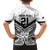 New Zealand Football Custom Family Matching Off The Shoulder Long Sleeve Dress and Hawaiian Shirt All White Fern Go Champions