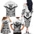 New Zealand Football Custom Family Matching Off The Shoulder Long Sleeve Dress and Hawaiian Shirt All White Fern Go Champions