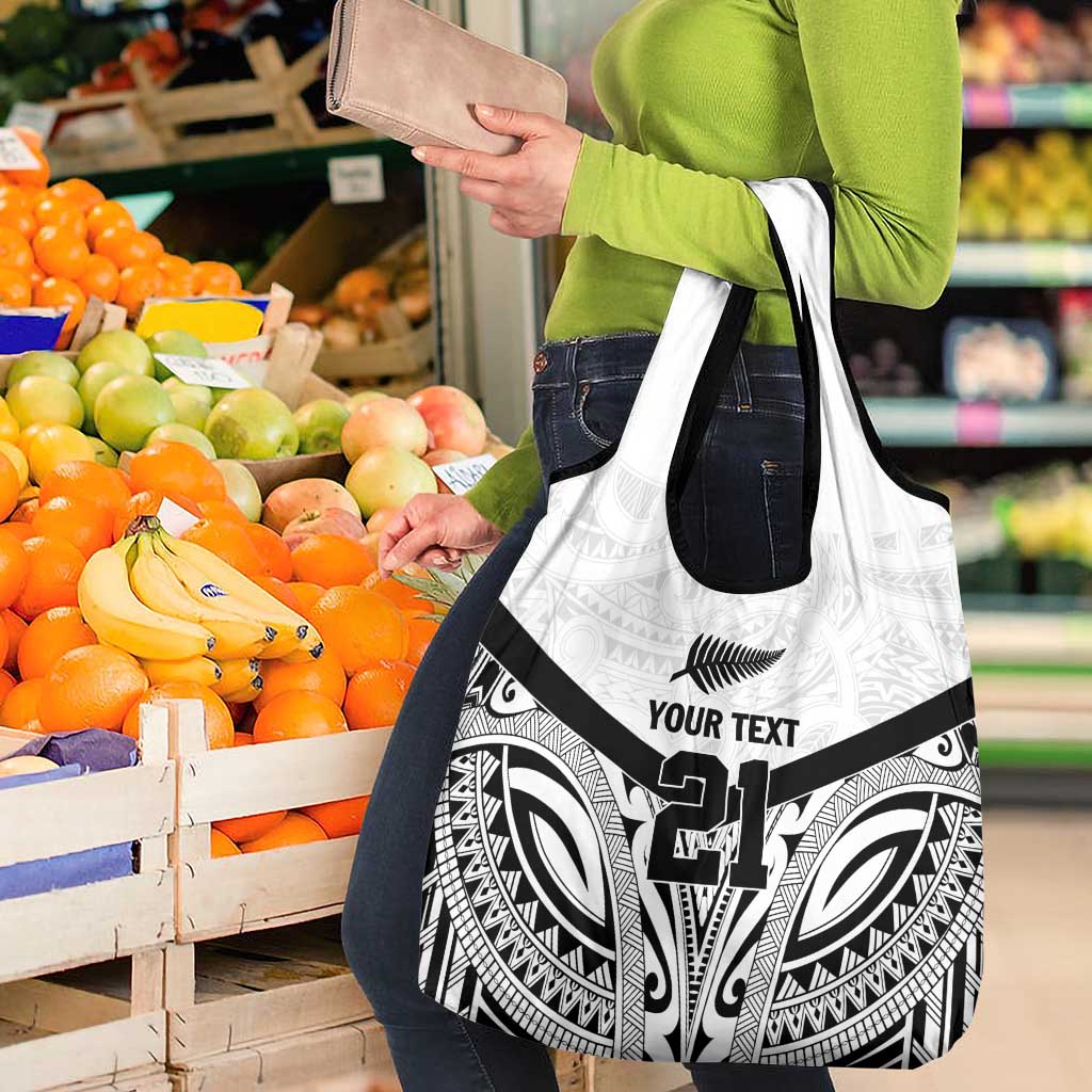 New Zealand Football Custom Grocery Bag All White Fern Go Champions LT9 - Polynesian Pride
