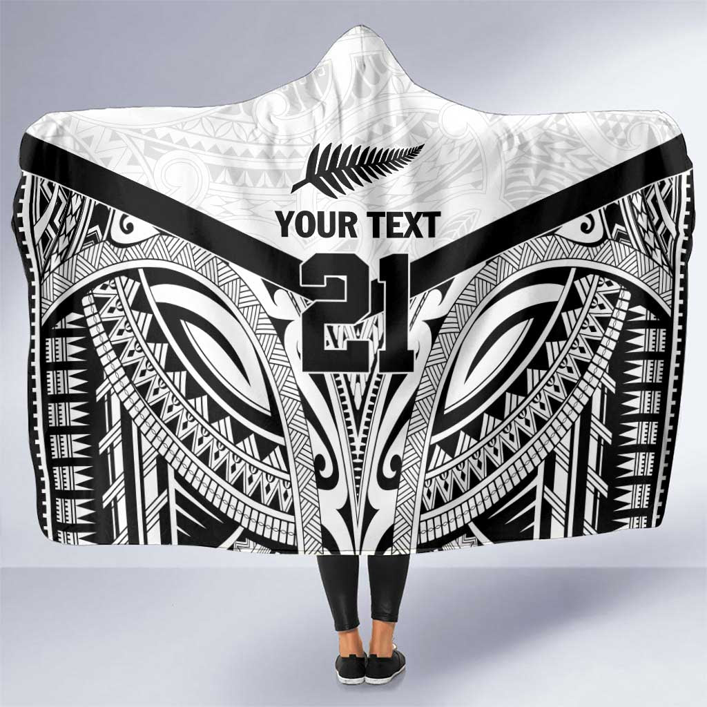 New Zealand Football Custom Hooded Blanket All White Fern Go Champions