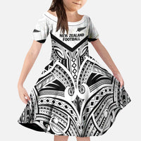 New Zealand Football Custom Kid Short Sleeve Dress All White Fern Go Champions