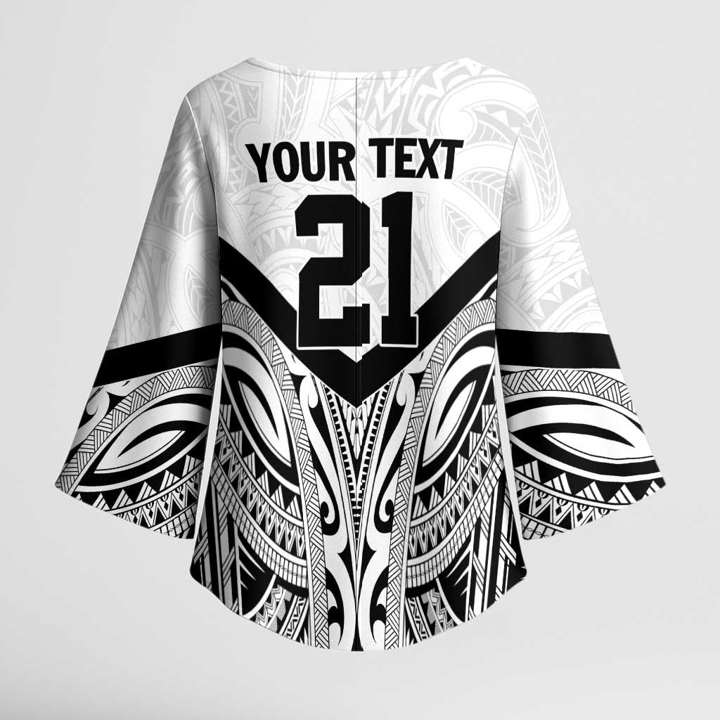 New Zealand Football Custom Kimono Sleeve Blouse All White Fern Go Champions - Polynesian Pride