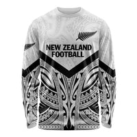 New Zealand Football Custom Long Sleeve Shirt All White Fern Go Champions