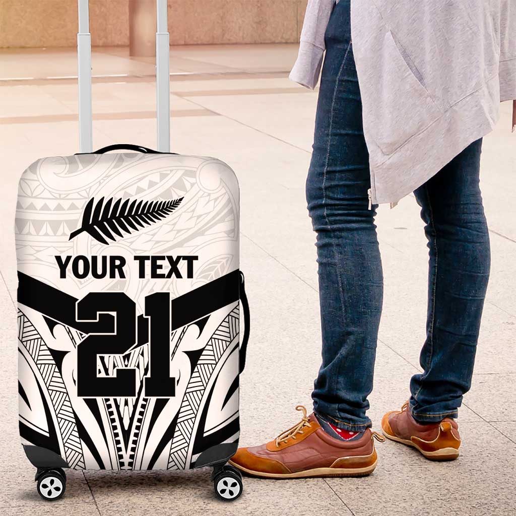 New Zealand Football Custom Luggage Cover All White Fern Go Champions