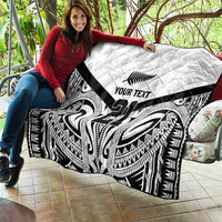 New Zealand Football Custom Quilt All White Fern Go Champions