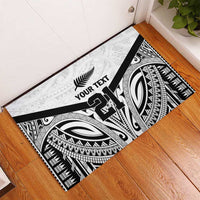 New Zealand Football Custom Rubber Doormat All White Fern Go Champions