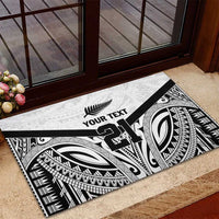 New Zealand Football Custom Rubber Doormat All White Fern Go Champions