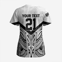 New Zealand Football Custom Scrub Top All White Fern Go Champions - Polynesian Pride