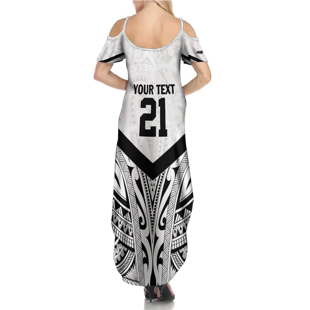 New Zealand Football Custom Summer Maxi Dress All White Fern Go Champions