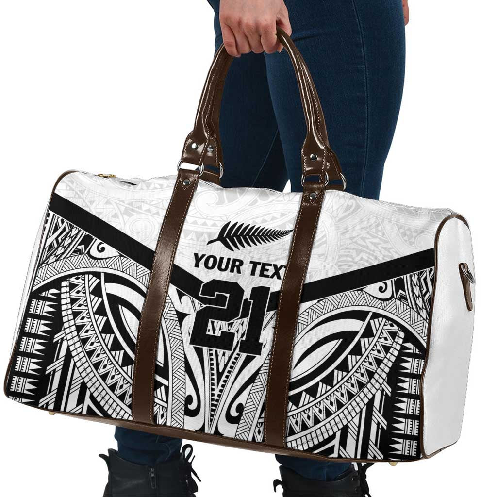 New Zealand Football Custom Travel Bag All White Fern Go Champions - Polynesian Pride