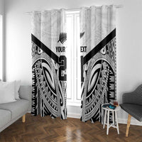 New Zealand Football Custom Window Curtain All White Fern Go Champions