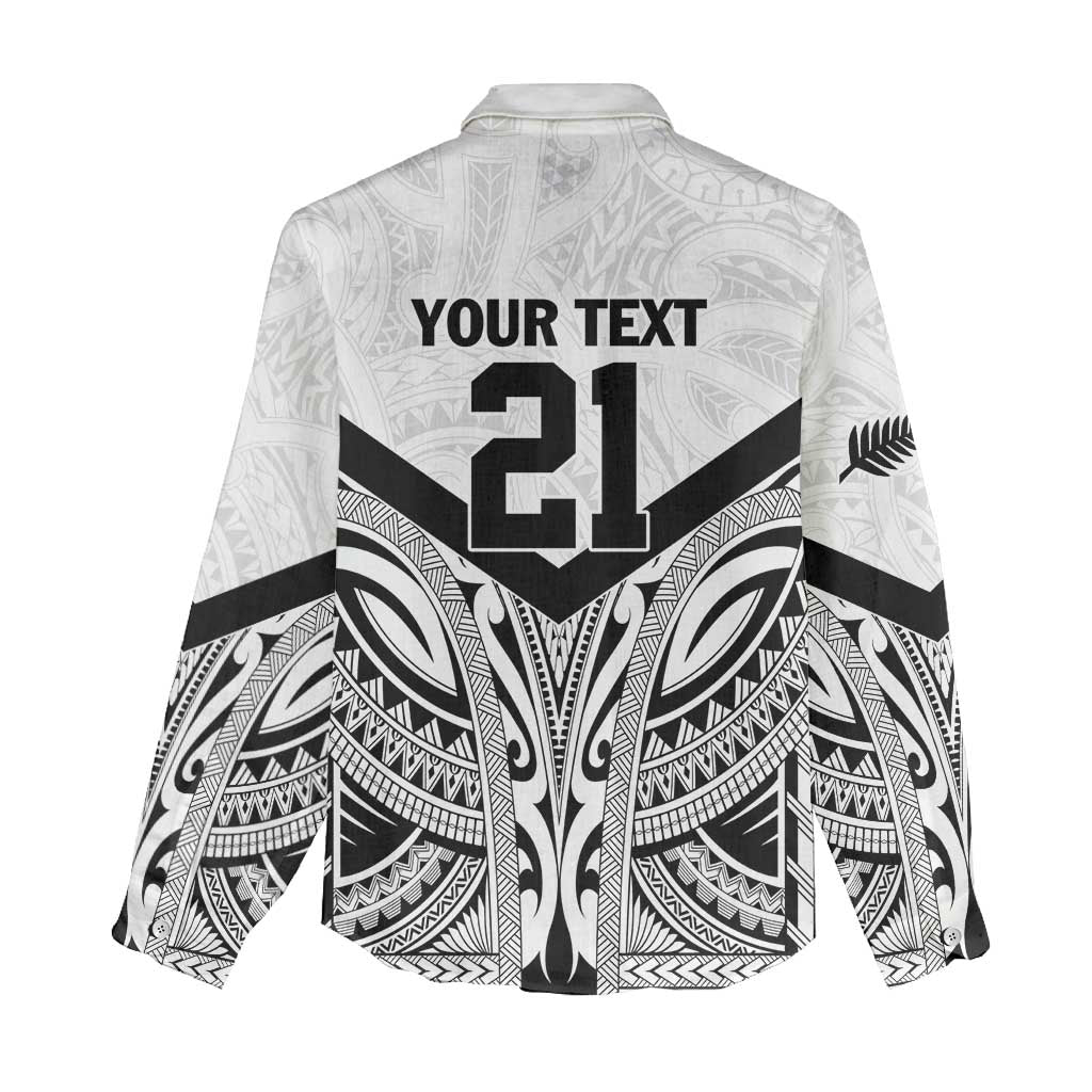 New Zealand Football Custom Women Casual Shirt All White Fern Go Champions LT9 - Polynesian Pride