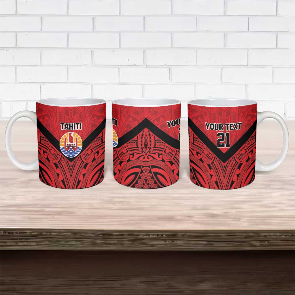 Tahiti Football Custom Ceramic Mug Toa Aito Go Champions - Polynesian Pride