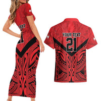Tahiti Football Custom Couples Matching Short Sleeve Bodycon Dress and Hawaiian Shirt Toa Aito Go Champions LT9 - Polynesian Pride