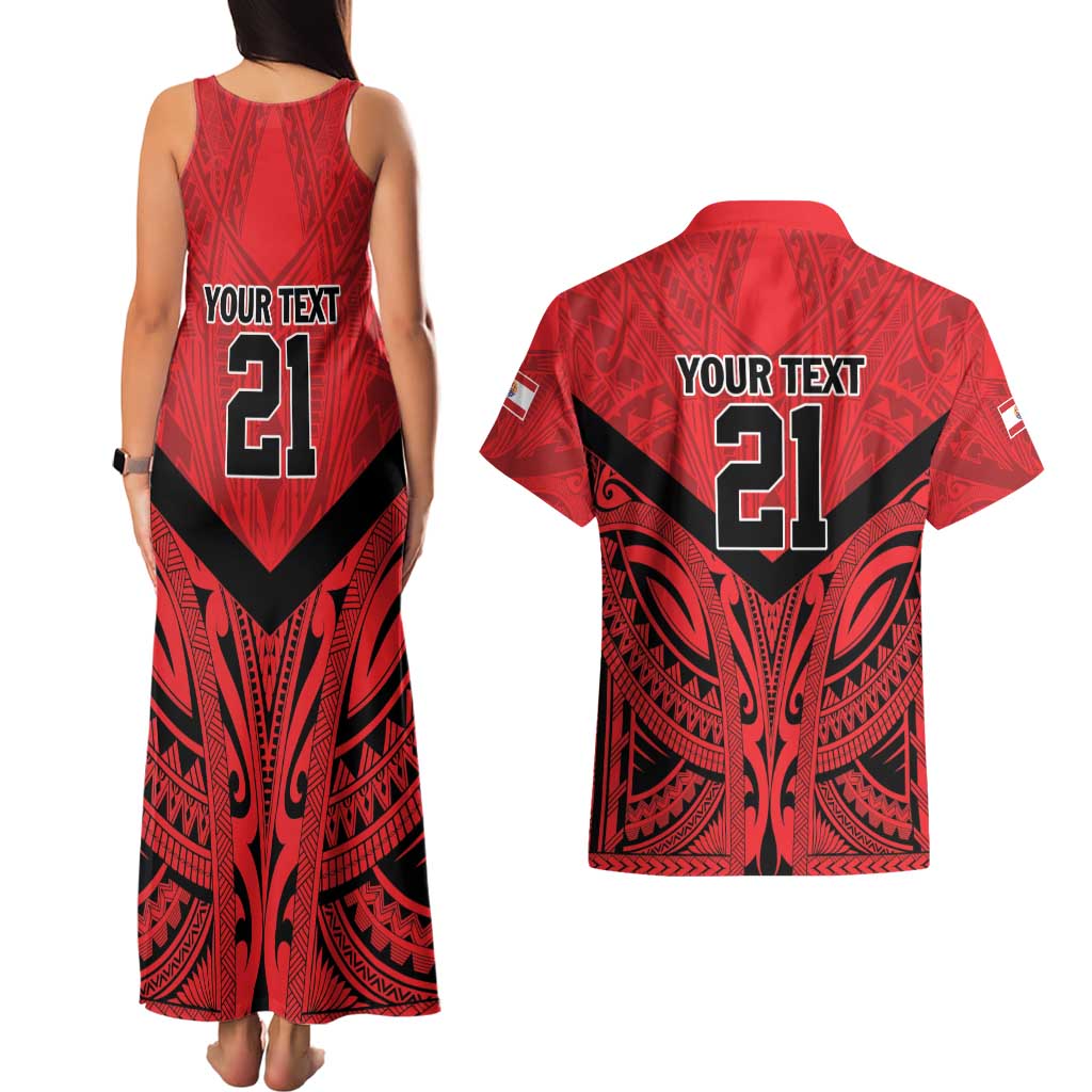 Tahiti Football Custom Couples Matching Tank Maxi Dress and Hawaiian Shirt Toa Aito Go Champions LT9 - Polynesian Pride