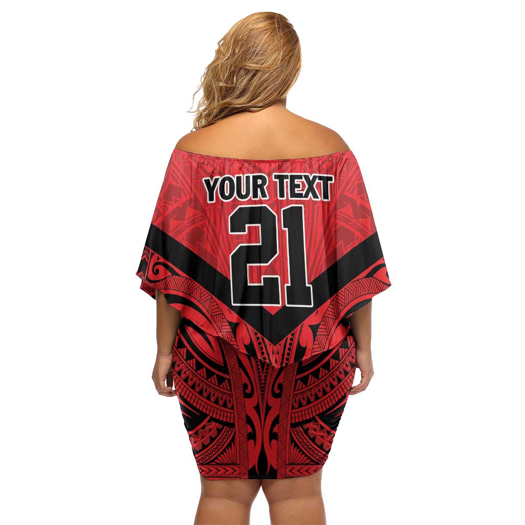 Tahiti Football Custom Family Matching Off Shoulder Short Dress and Hawaiian Shirt Toa Aito Go Champions LT9 - Polynesian Pride