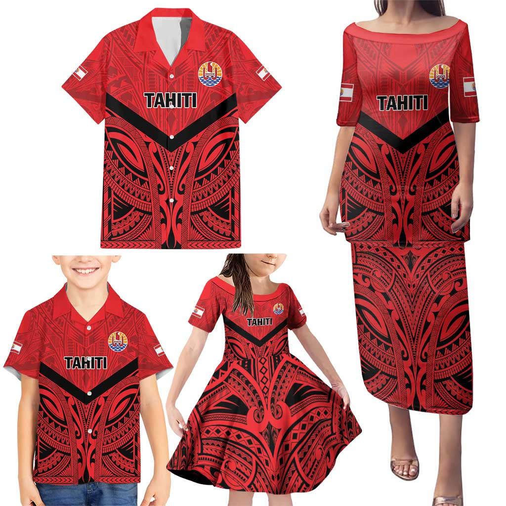 Tahiti Football Custom Family Matching Puletasi and Hawaiian Shirt Toa Aito Go Champions LT9 - Polynesian Pride