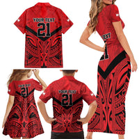 Tahiti Football Custom Family Matching Short Sleeve Bodycon Dress and Hawaiian Shirt Toa Aito Go Champions LT9 - Polynesian Pride