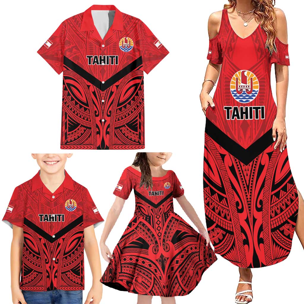 Tahiti Football Custom Family Matching Summer Maxi Dress and Hawaiian Shirt Toa Aito Go Champions LT9 - Polynesian Pride