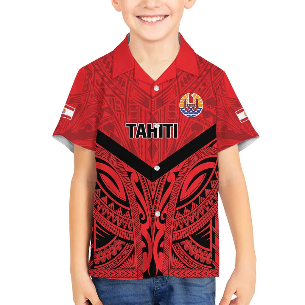 Tahiti Football Custom Family Matching Summer Maxi Dress and Hawaiian Shirt Toa Aito Go Champions LT9 Son's Shirt Red - Polynesian Pride