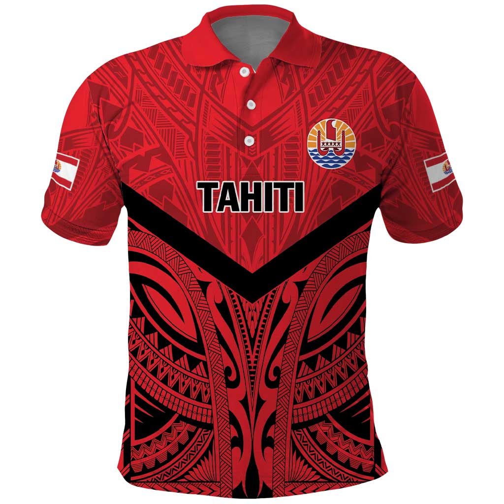 Tahiti Football Custom Polo Shirt Toa Aito Go Champions LT9 Red - Polynesian Pride
