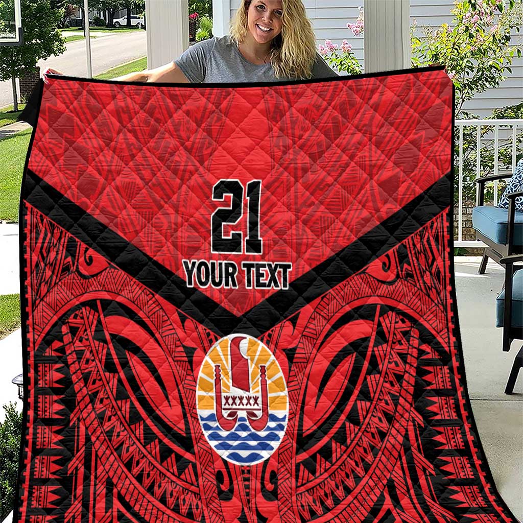 Tahiti Football Custom Quilt Toa Aito Go Champions LT9 Red - Polynesian Pride