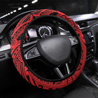 Tahiti Football Steering Wheel Cover Toa Aito Go Champions LT9 Universal Fit Red - Polynesian Pride