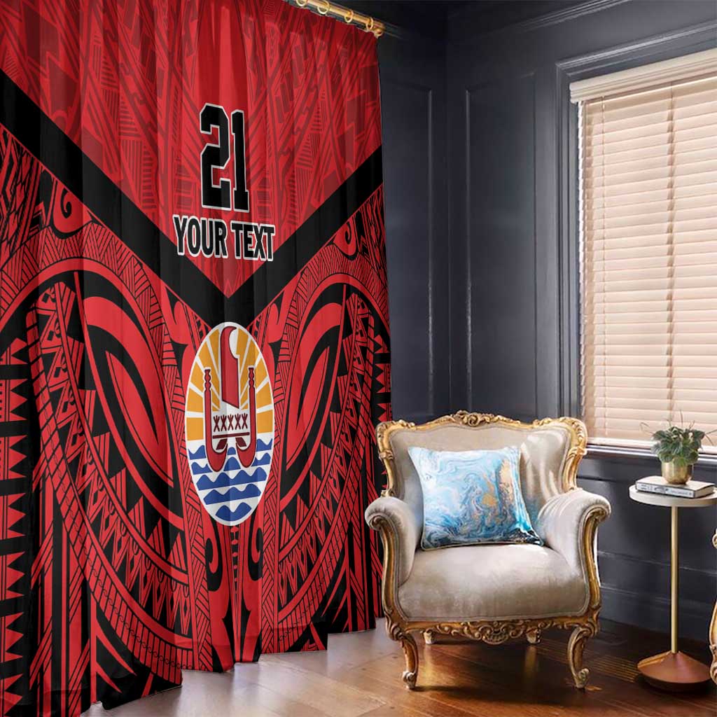 Tahiti Football Custom Window Curtain Toa Aito Go Champions LT9 - Polynesian Pride