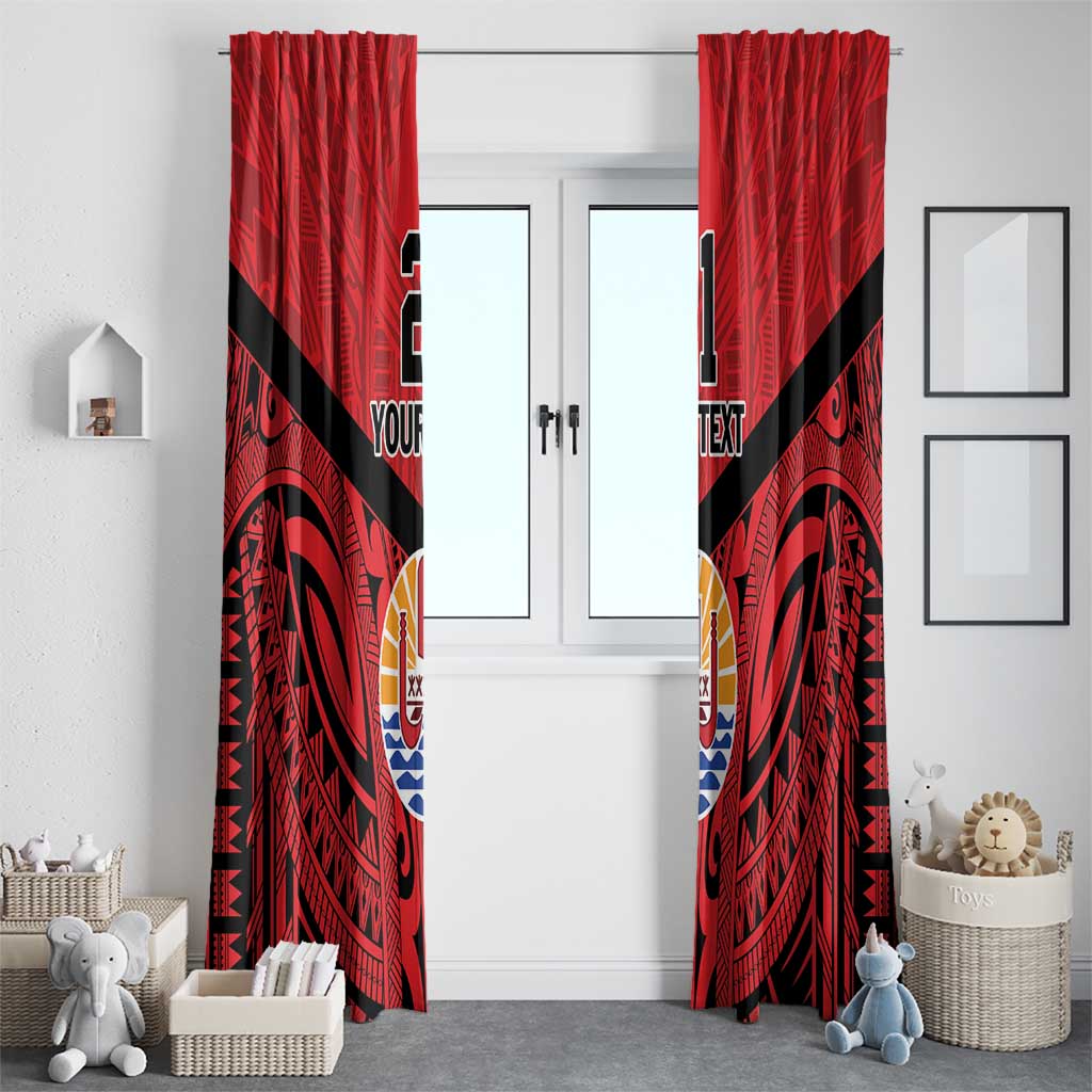 Tahiti Football Custom Window Curtain Toa Aito Go Champions LT9 - Polynesian Pride