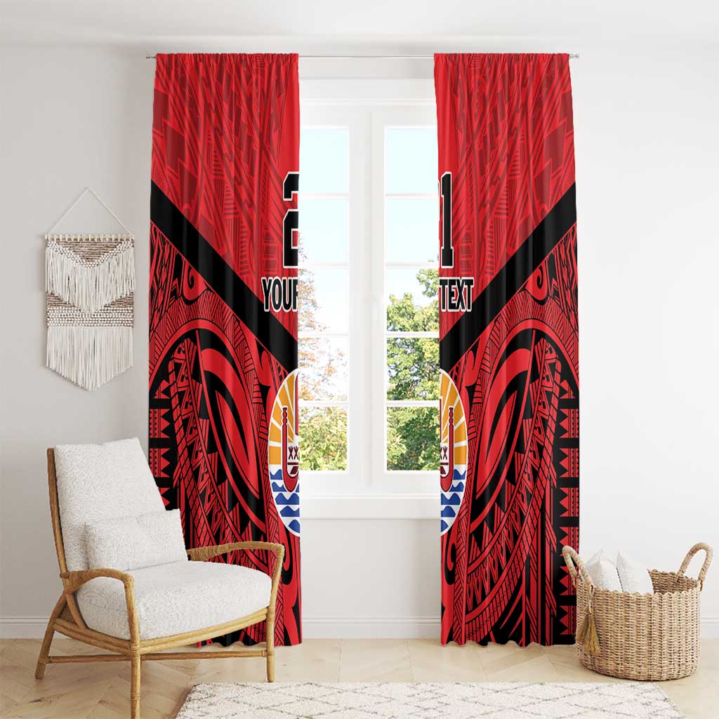Tahiti Football Custom Window Curtain Toa Aito Go Champions LT9 - Polynesian Pride