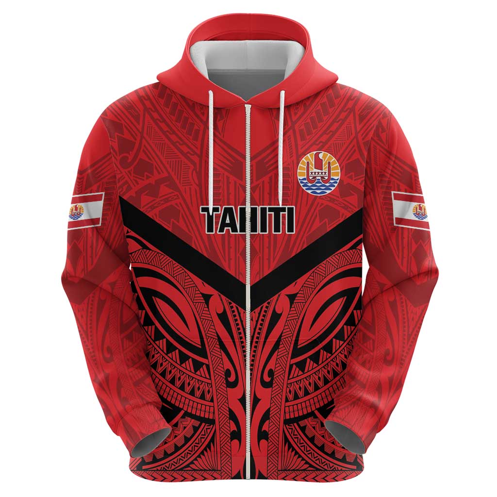 Tahiti Football Custom Zip Hoodie Toa Aito Go Champions LT9 - Polynesian Pride