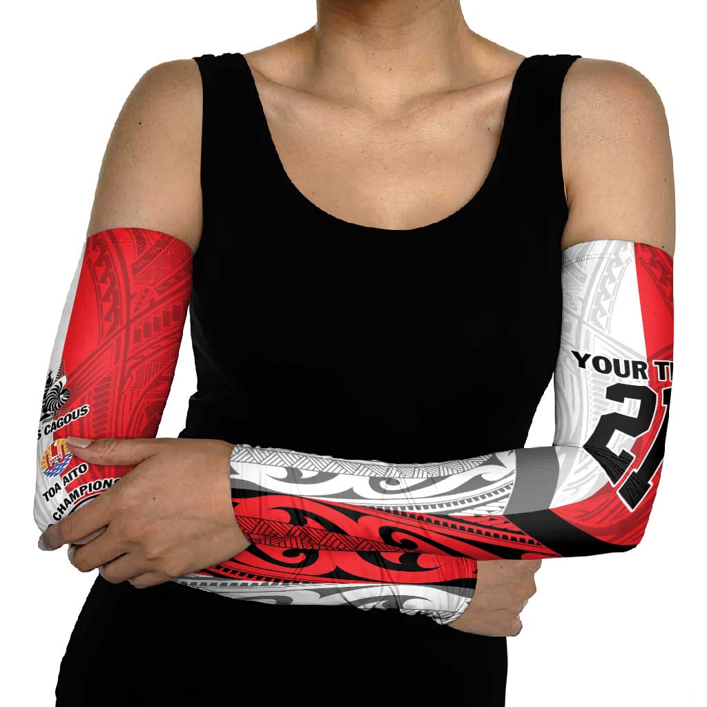 New Caledonia-Tahiti Football Custom Arm Sleeves Together Go Champions - Polynesian Pride