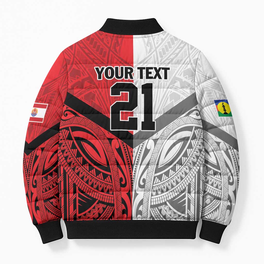 New Caledonia-Tahiti Football Custom Bomber Puffer Jacket Together Go Champions - Polynesian Pride