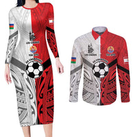 New Caledonia-Tahiti Football Custom Couples Matching Long Sleeve Bodycon Dress and Long Sleeve Button Shirt Together Go Champions LT9 Art - Polynesian Pride