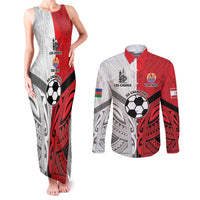 New Caledonia-Tahiti Football Custom Couples Matching Tank Maxi Dress and Long Sleeve Button Shirt Together Go Champions LT9 Art - Polynesian Pride