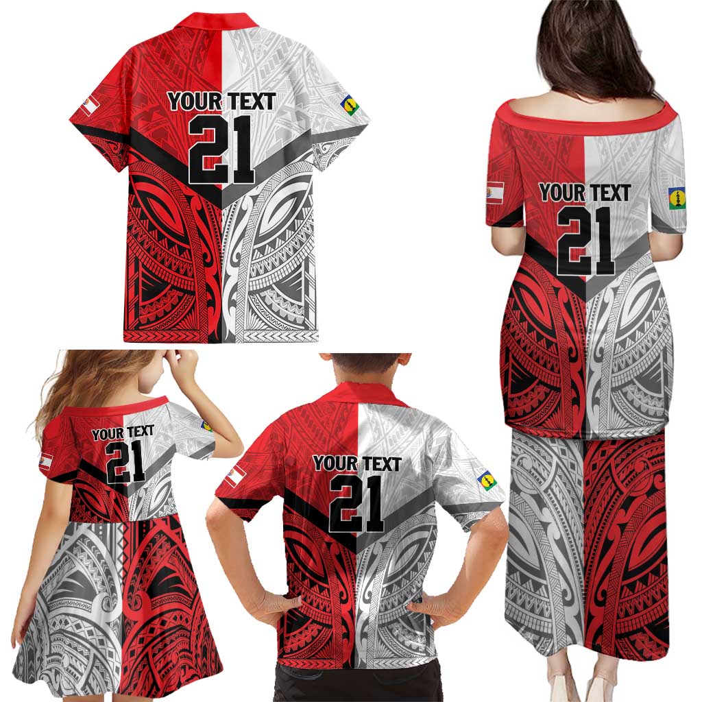 New Caledonia-Tahiti Football Custom Family Matching Puletasi and Hawaiian Shirt Together Go Champions LT9 - Polynesian Pride