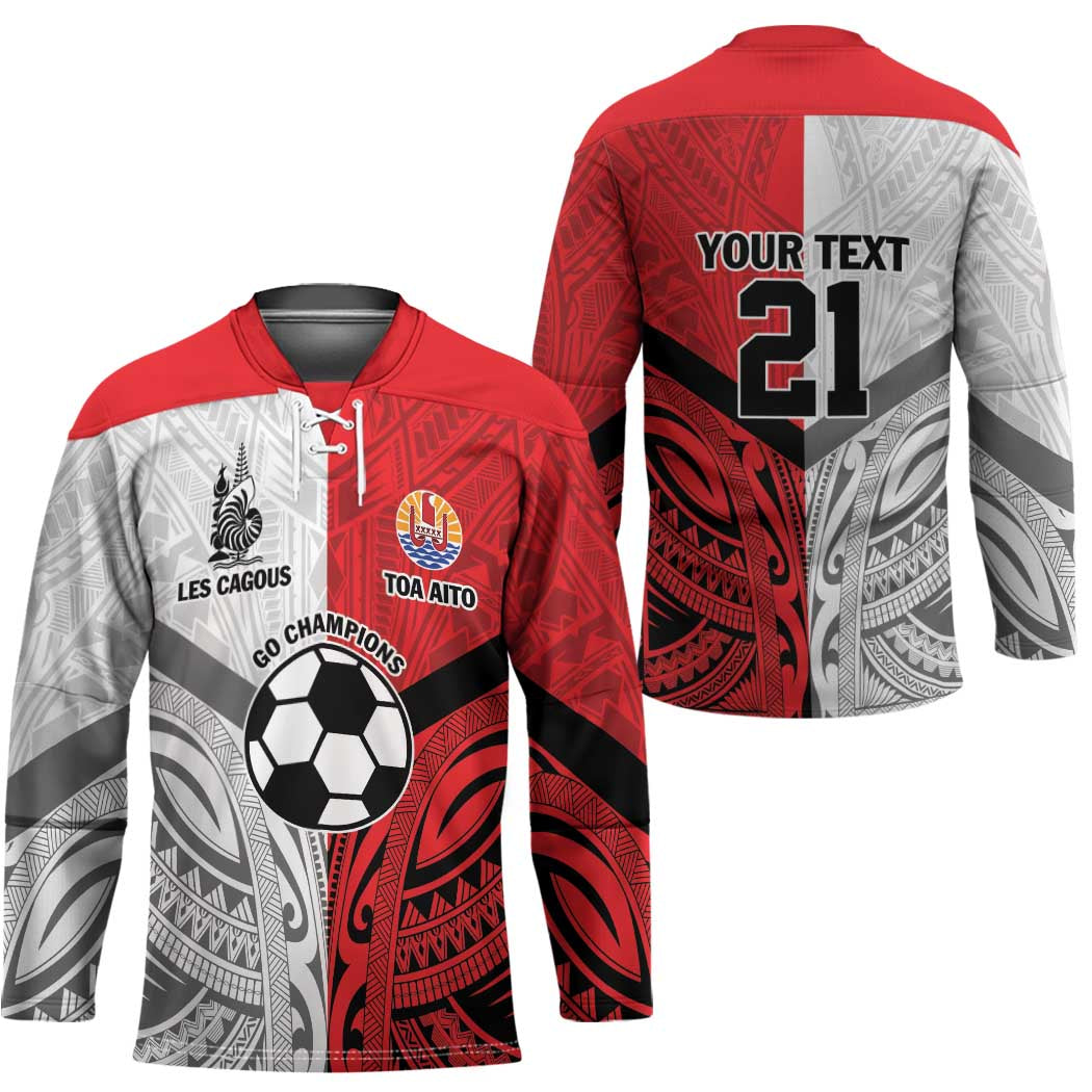 New Caledonia-Tahiti Football Custom Hockey Jersey Together Go Champions - Polynesian Pride