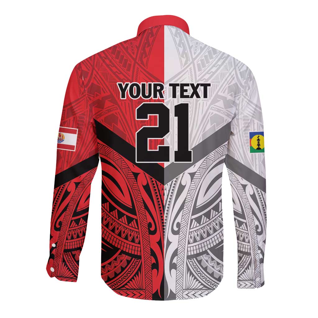 New Caledonia-Tahiti Football Custom Long Sleeve Button Shirt Together Go Champions LT9 - Polynesian Pride
