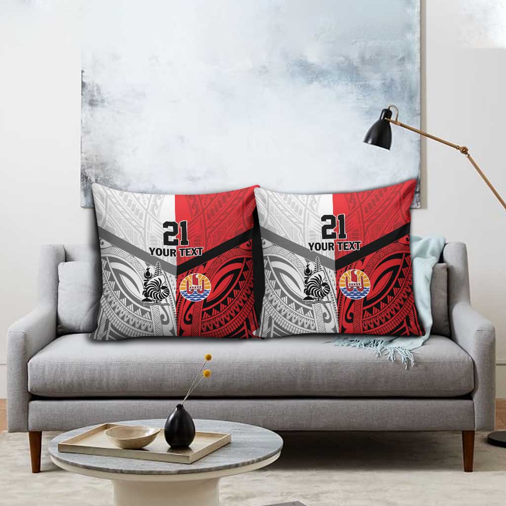 New Caledonia-Tahiti Football Custom Pillow Cover Together Go Champions - Polynesian Pride