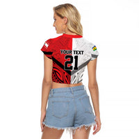 New Caledonia-Tahiti Football Custom Raglan Cropped T Shirt Together Go Champions LT9 - Polynesian Pride