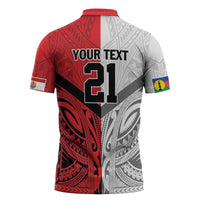 New Caledonia-Tahiti Football Custom Zipper Polo Shirt Together Go Champions - Polynesian Pride