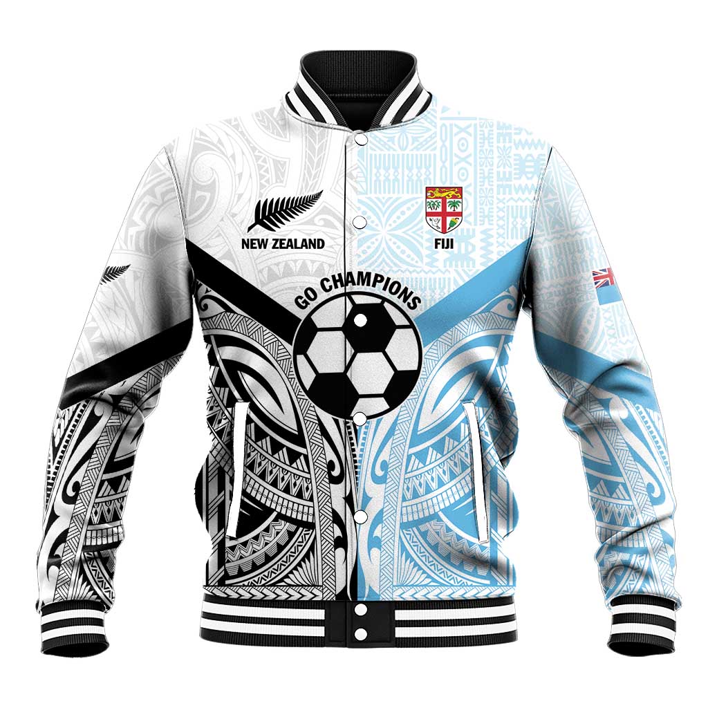 New Zealand-Fiji Football Custom Baseball Jacket Together Go Champions