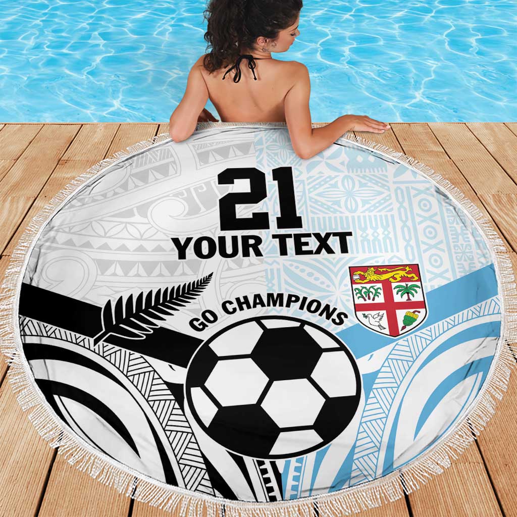 New Zealand-Fiji Football Custom Beach Blanket Together Go Champions