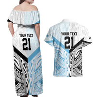 New Zealand-Fiji Football Custom Couples Matching Off Shoulder Maxi Dress and Hawaiian Shirt Together Go Champions